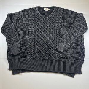 Bob Timberlake Men's Dark Gray Cotton Cable Knit Sweater Sz M